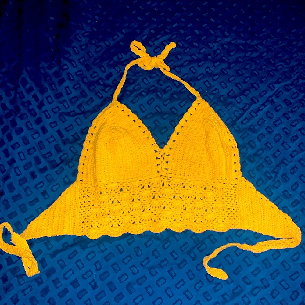 Yellow crochet top